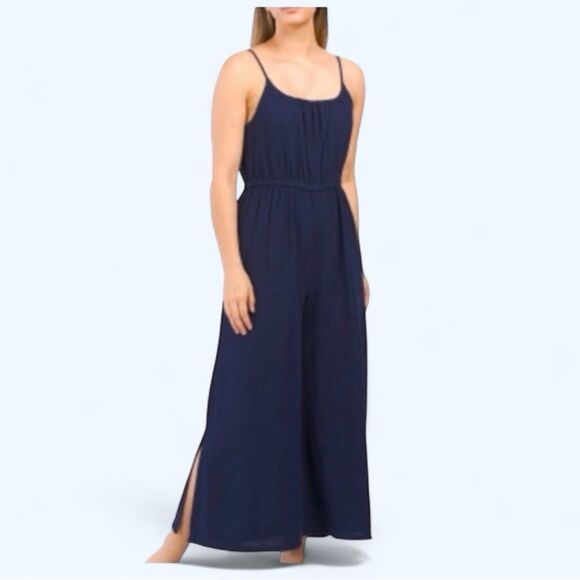 Haute Hippie brings you this summer staple. Linen blend jumpsuit w pockets. Lg. - Picture 1 of 11